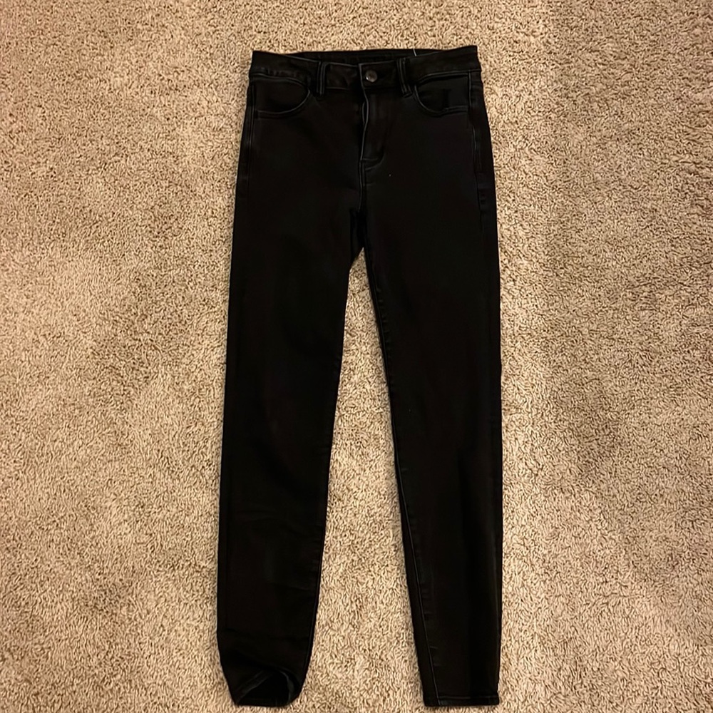 American Eagle Black Skinny Jeans, Super Stretchy